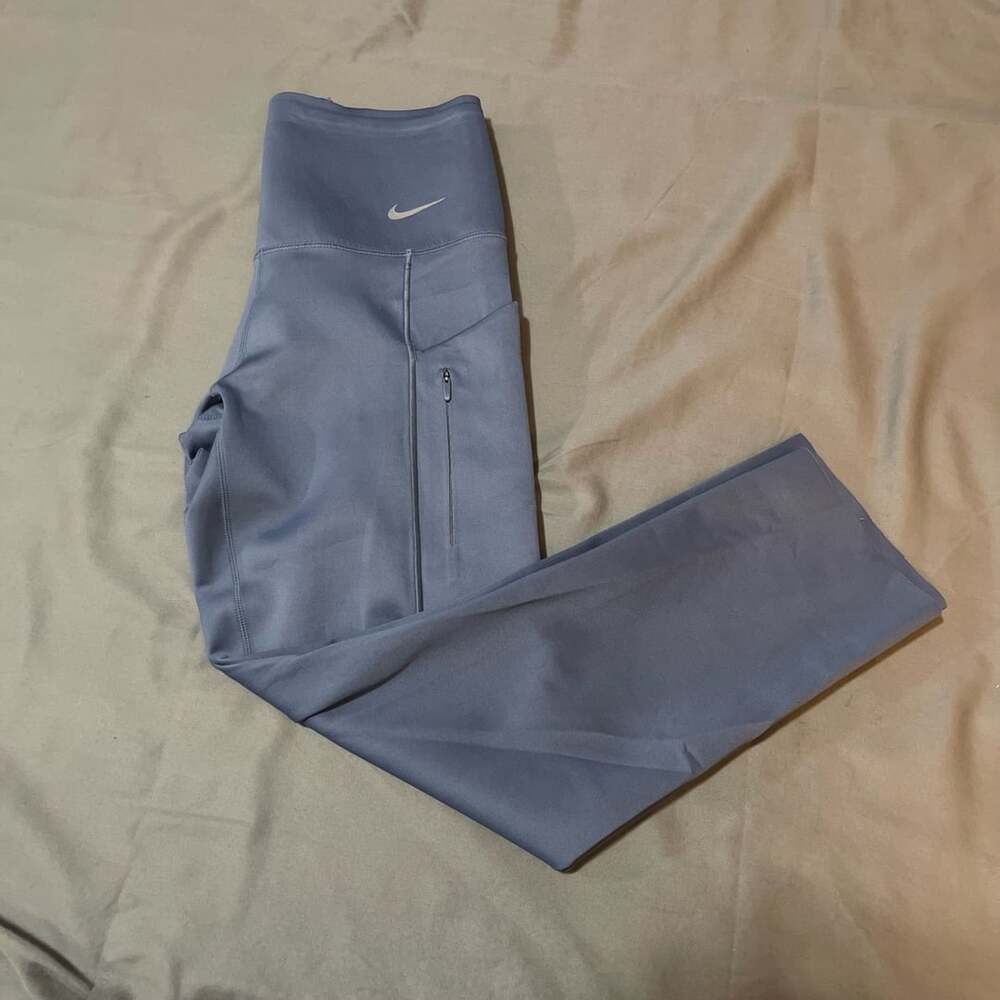 Nike Go High-Waisted Cropped Leggings Size S Blue
